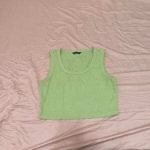 green cropped tank
